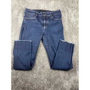 Ann Taylor  jeans womens size 8 blue dark wash stretch mid rise‎ (28x24 1/2)